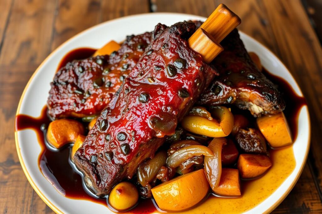 Slow-cooked beef ribs