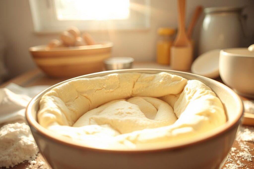 bread dough rising