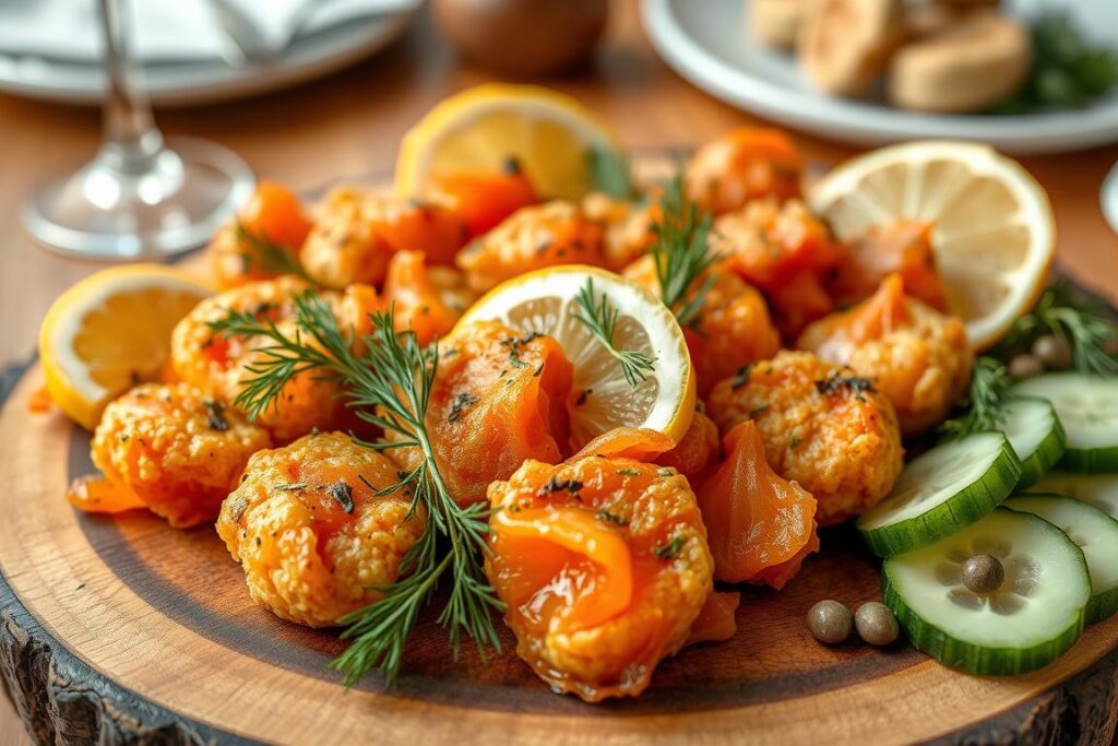 crunchy smoked salmon bites